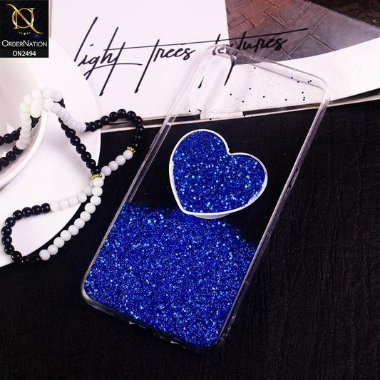 Vivo S1 Cover- Design 5 - Stylish Bling Glitter Soft Case With Heart Mobile Holder - Glitter Does Not Move
