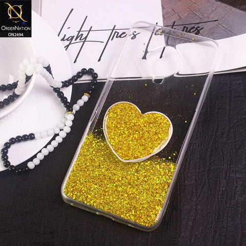 Vivo S1 Pro Cover- Design 2 - Stylish Bling Glitter Soft Case With Heart Mobile Holder - Glitter Does Not Move