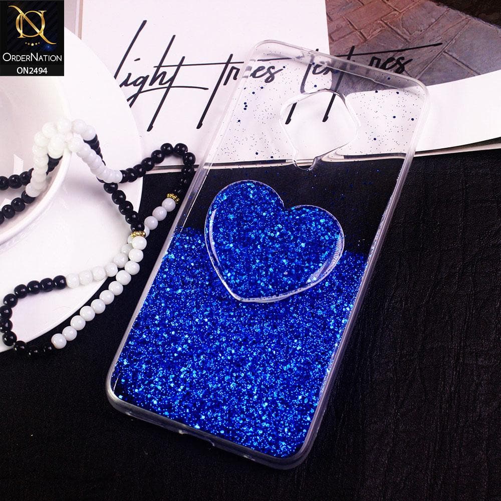 Vivo S1 Pro Cover- Design 5 - Stylish Bling Glitter Soft Case With Heart Mobile Holder - Glitter Does Not Move