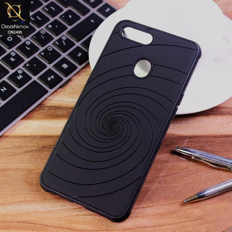 Oppo A12e Cover - Black - New Stylish Spiral Ring Leather Texture Soft Case