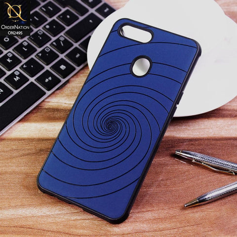Oppo A3s Cover - Blue - New Stylish Spiral Ring Leather Texture Soft Case