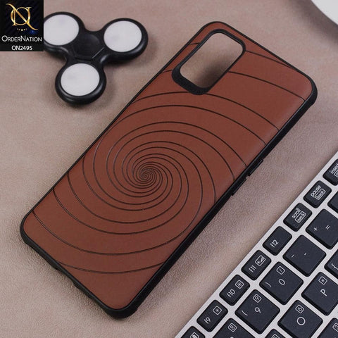 Oppo A72 Cover - Brown - New Stylish Spiral Ring Leather Texture Soft Case