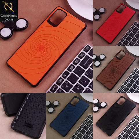 Infinix Hot 8 Cover - Orange - New Stylish Spiral Ring Leather Texture Soft Case