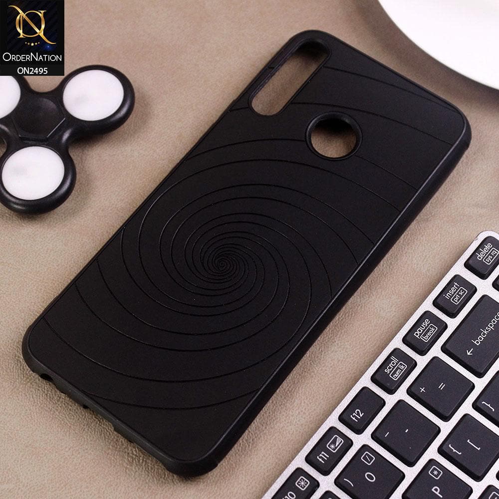Infinix Hot 8 Lite Cover - Black - New Stylish Spiral Ring Leather Texture Soft Case
