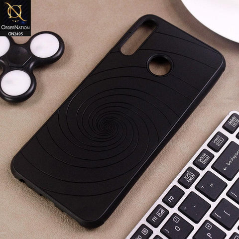 Tecno Spark 4 Cover - Black - New Stylish Spiral Ring Leather Texture Soft Case
