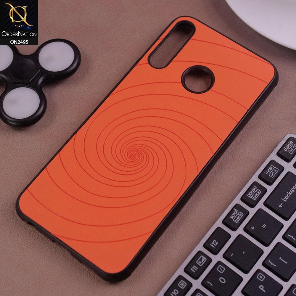 Tecno Spark 4 Cover - Orange - New Stylish Spiral Ring Leather Texture Soft Case