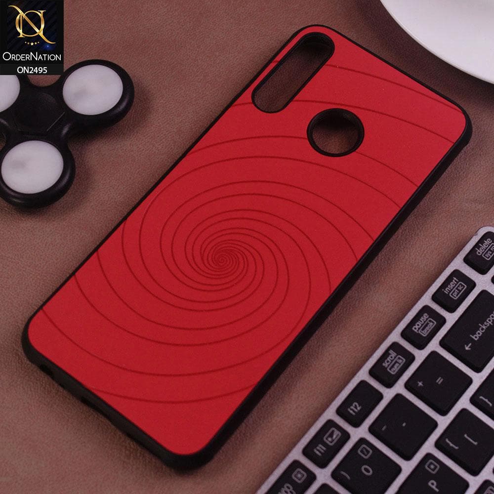 Infinix Hot 8 Lite Cover - Red - New Stylish Spiral Ring Leather Texture Soft Case