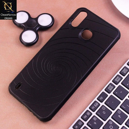 Infinix Smart 4 Cover - Black - New Stylish Spiral Ring Leather Texture Soft Case