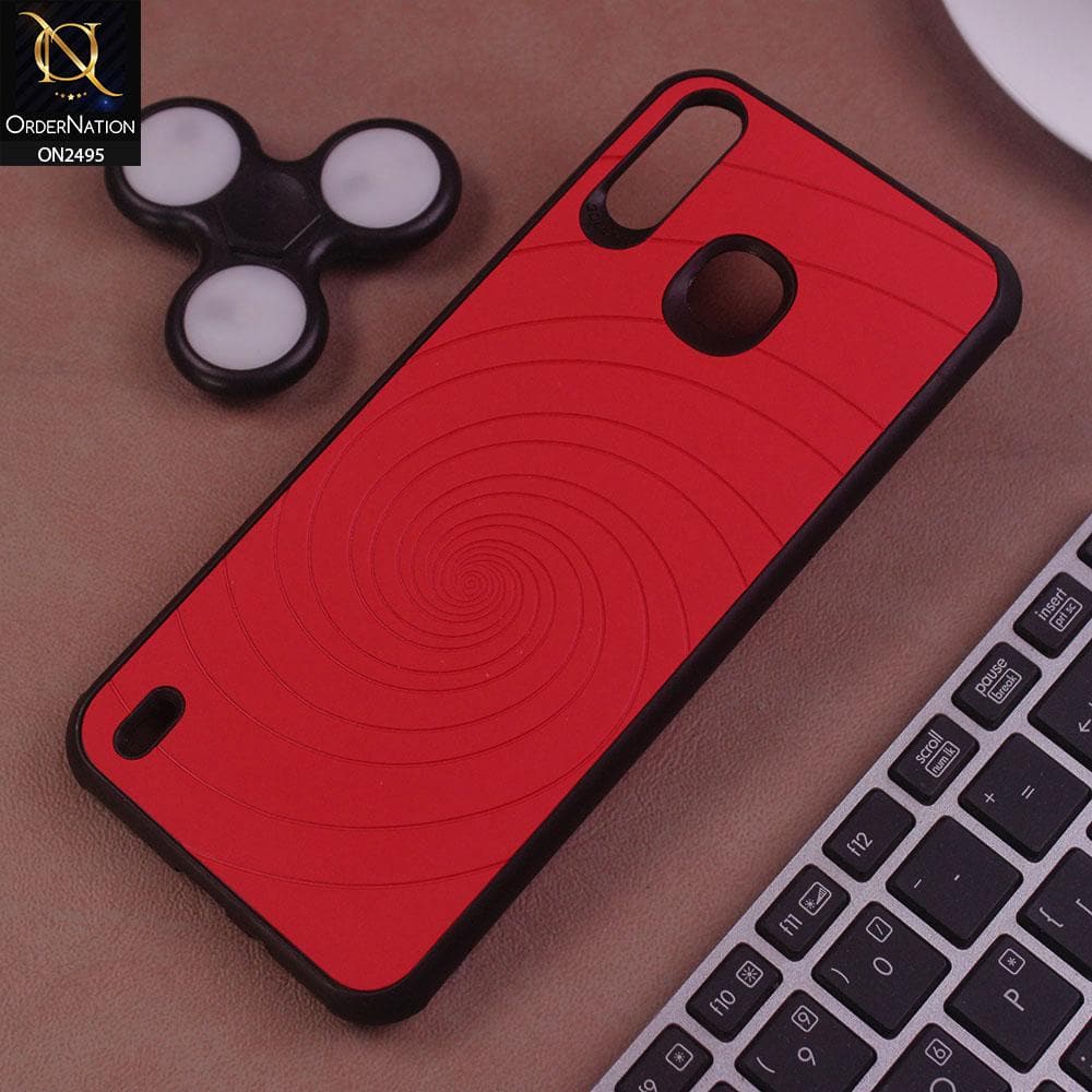 Infinix Smart 4 Cover - Red - New Stylish Spiral Ring Leather Texture Soft Case