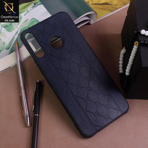 Infinix Hot 8 Cover - Blue - New Sythetic Leather Mosiac Texture Style Soft TPU Case