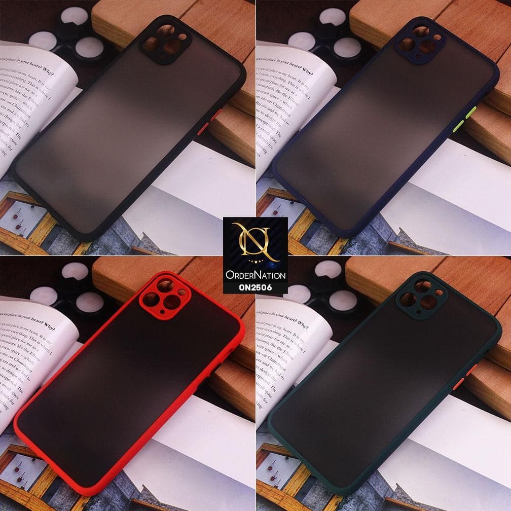 Xiaomi Redmi Note 9 Cover - Black - New Semi Tranparent Color Borders Matte Hard PC Protective Case