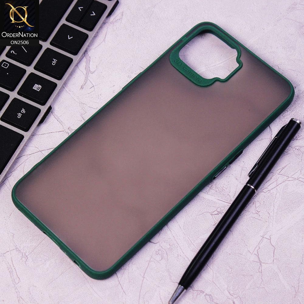 Oppo A73 Cover - Dark Green - New Semi Tranparent Color Borders Matte Hard PC Protective Case