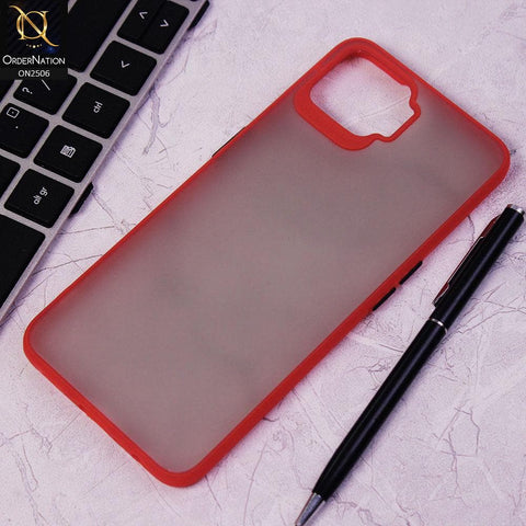 Oppo A93 Cover - Red - New Semi Tranparent Color Borders Matte Hard PC Protective Case