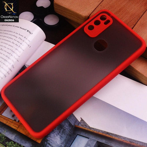 Infinix Hot 9 Play Cover - Red - New Semi Tranparent Color Borders Matte Hard PC Protective Case