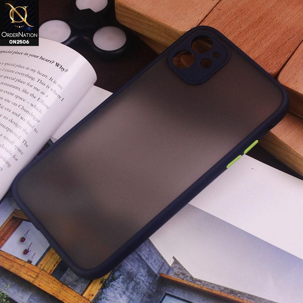 iPhone 11 Pro Cover - Blue - New Semi Tranparent Color Borders Matte Hard PC Protective Case