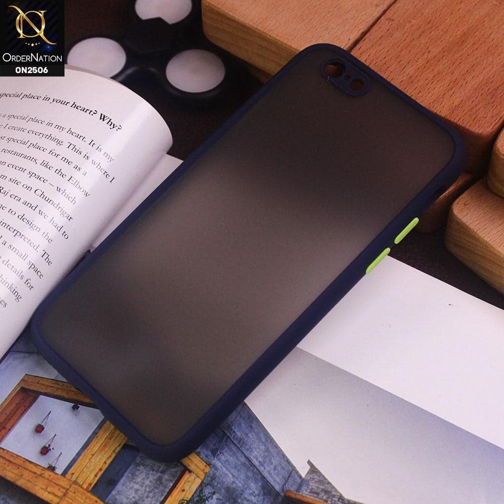 iPhone 6S / 6 Cover - Blue - New Semi Tranparent Color Borders Matte Hard PC Protective Case