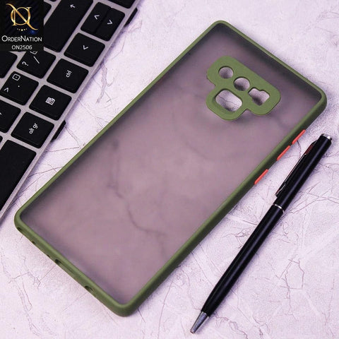 Samsung Galaxy Note 9 Cover - Light Green - New Semi Tranparent Color Borders Matte Hard PC Protective Case