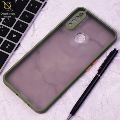 Oppo A8 Cover - Light Green - New Semi Tranparent Color Borders Matte Hard PC Protective Case