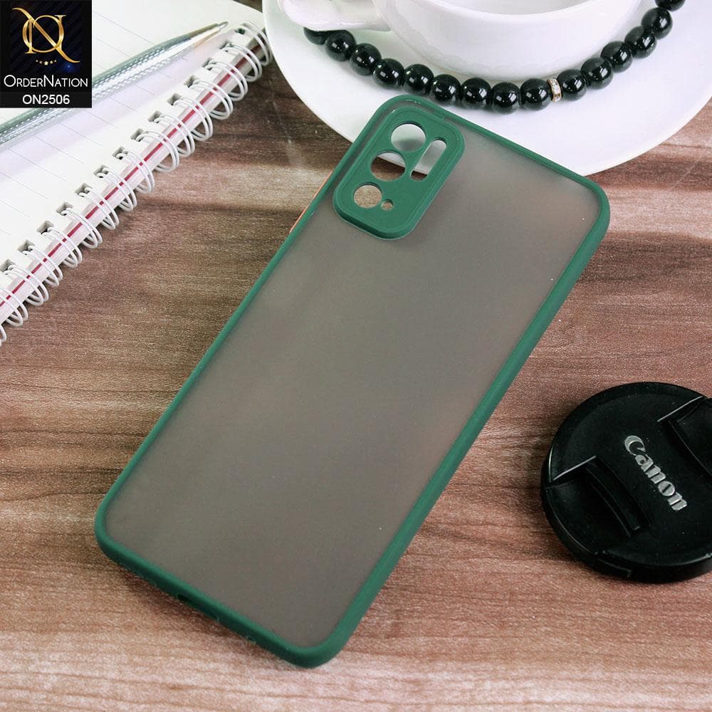 Xiaomi Redmi Note 10 5G Cover - Green - New Semi Tranparent Color Borders Matte Hard PC Protective Case