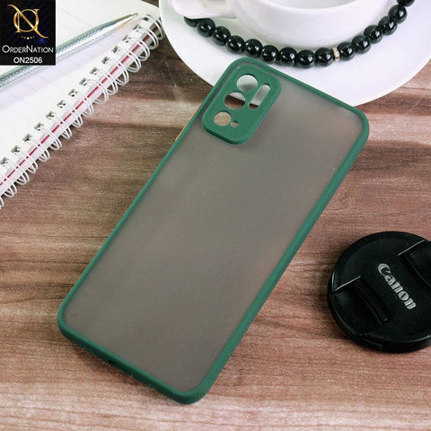 Xiaomi Redmi Note 10 5G Cover - Green - New Semi Tranparent Color Borders Matte Hard PC Protective Case