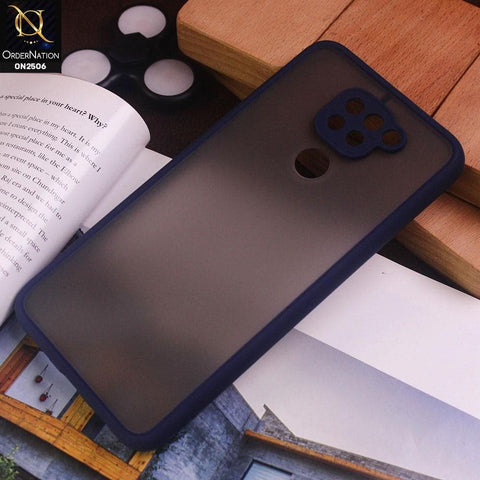 Xiaomi Redmi Note 9 Cover - Blue - New Semi Tranparent Color Borders Matte Hard PC Protective Case