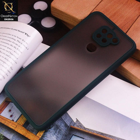 Xiaomi Redmi Note 9 Cover - Green - New Semi Tranparent Color Borders Matte Hard PC Protective Case