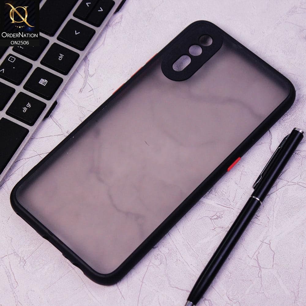 Vivo S1 Cover - Black - New Semi Tranparent Color Borders Matte Hard PC Protective Case