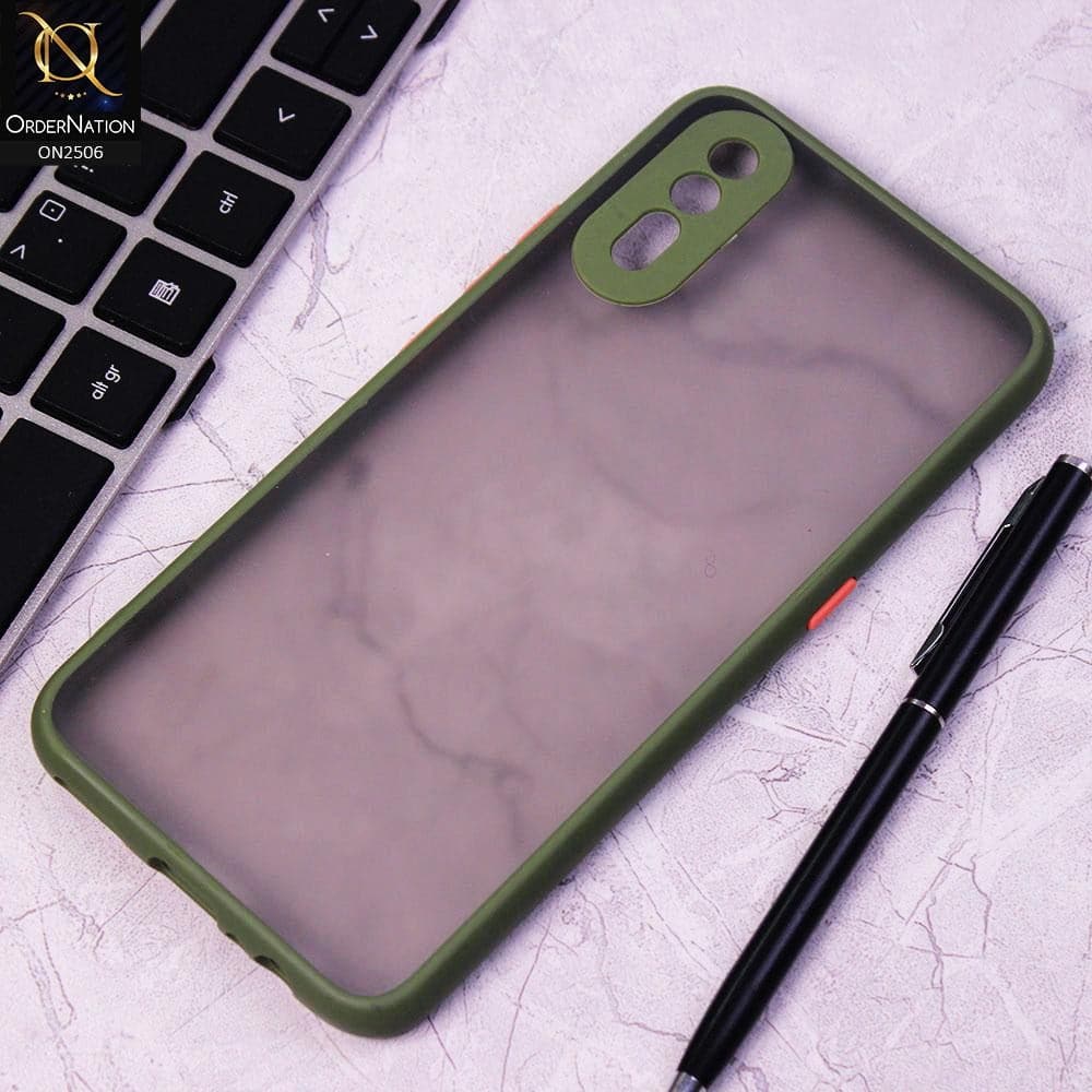 Vivo S1 Cover - Light Green - New Semi Tranparent Color Borders Matte Hard PC Protective Case