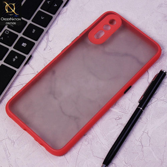 Vivo S1 Cover - Red - New Semi Tranparent Color Borders Matte Hard PC Protective Case
