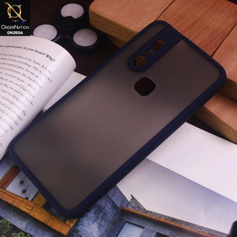 Infinix S5 Pro Cover - Blue - New Semi Tranparent Color Borders Matte Hard PC Protective Case