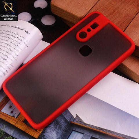 Infinix S5 Pro Cover - Red - New Semi Tranparent Color Borders Matte Hard PC Protective Case