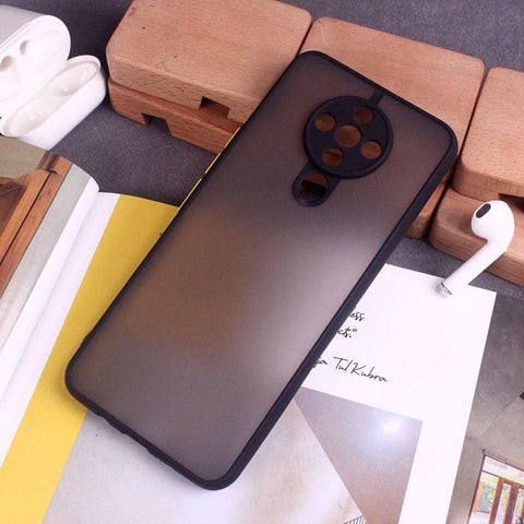 Tecno Spark 6 Cover - Black - New Semi Tranparent Color Borders Matte Hard PC Protective Case