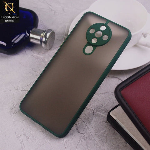 Tecno Spark 6 Cover - Green - New Semi Tranparent Color Borders Matte Hard PC Protective Case