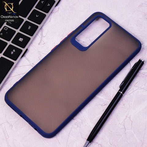 Vivo V20 SE Cover - Blue - New Semi Tranparent Color Borders Matte Hard PC Protective Case