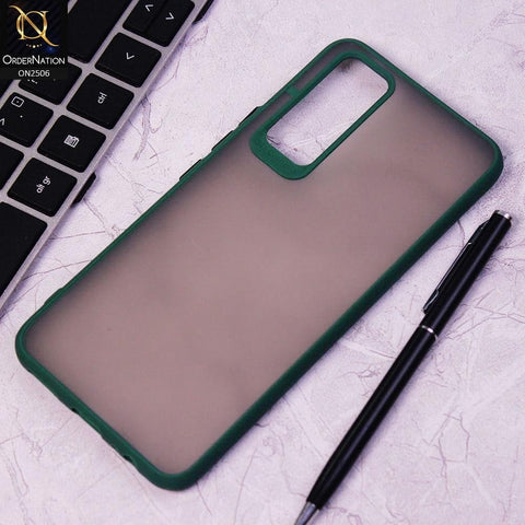 Vivo V20 SE Cover - Dark Green - New Semi Tranparent Color Borders Matte Hard PC Protective Case