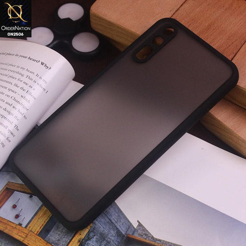 Huawei Y8p Cover - Black - New Semi Tranparent Color Borders Matte Hard PC Protective Case
