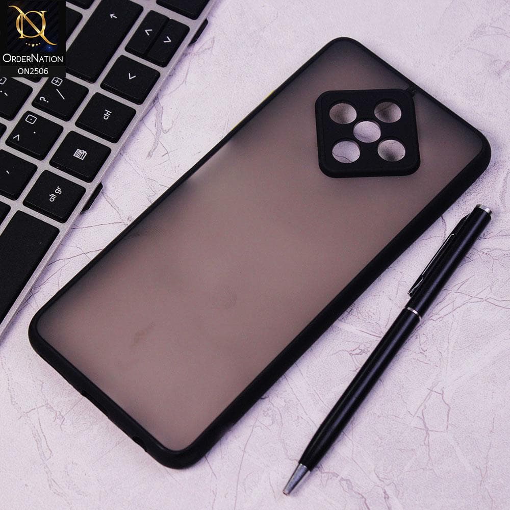 Infinix Zero 8 Cover - Black - New Semi Tranparent Color Borders Matte Hard PC Protective Case