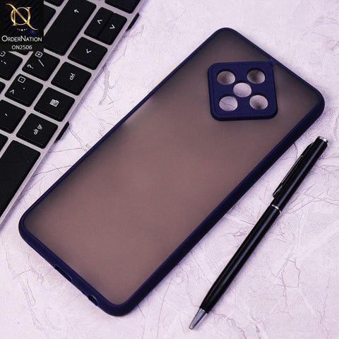 Infinix Zero 8 Cover - Blue - New Semi Tranparent Color Borders Matte Hard PC Protective Case
