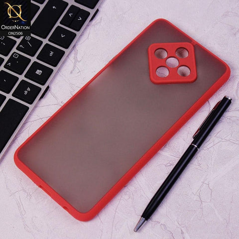Infinix Zero 8 Cover - Red - New Semi Tranparent Color Borders Matte Hard PC Protective Case