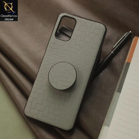 Oppo A52 Cover - Gray - New Abstract Pattern Leather Texture Case with Mobile Holder