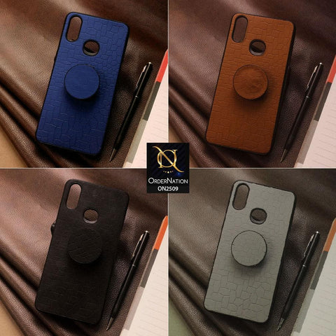 Vivo S1 Cover - Gray - New Abstract Pattern Leather Texture Case with Mobile Holder
