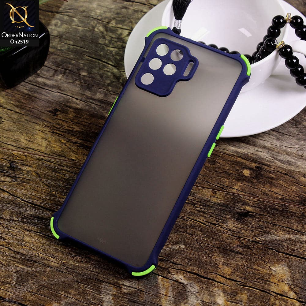 Oppo F19 Pro - Blue - Translucent Matte Shockproof Full Camera Protection Case