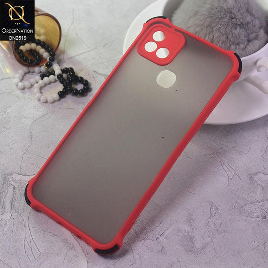 Infinix Hot 10i Cover - Red - Translucent Matte Shockproof Full Camera Protection Case