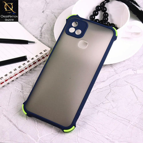 Infinix Hot 10T - Blue - Translucent Matte Shockproof Full Camera Protection Case