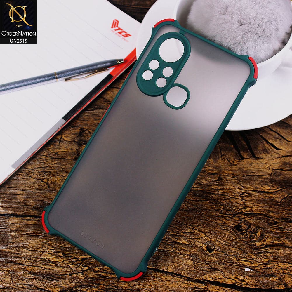 Infinix Hot 11s Cover - Green - Translucent Matte Shockproof Full Camera Protection Case