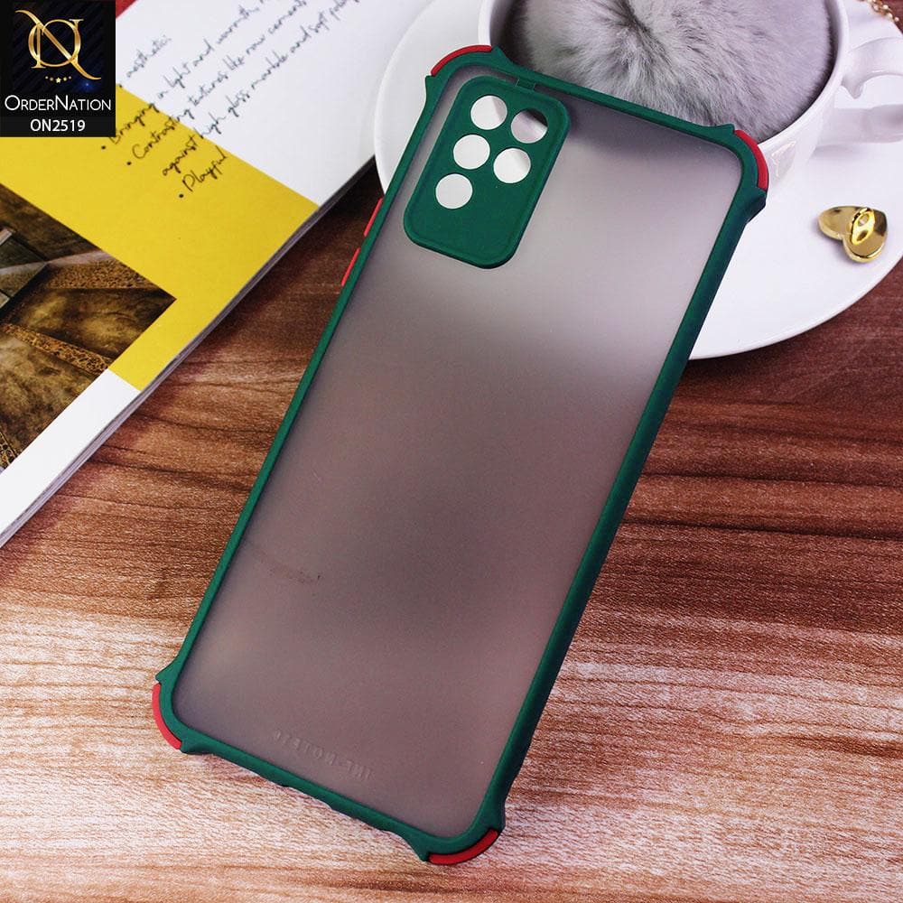 Infinix Note 10 Cover - Green - Translucent Matte Shockproof Full Camera Protection Case