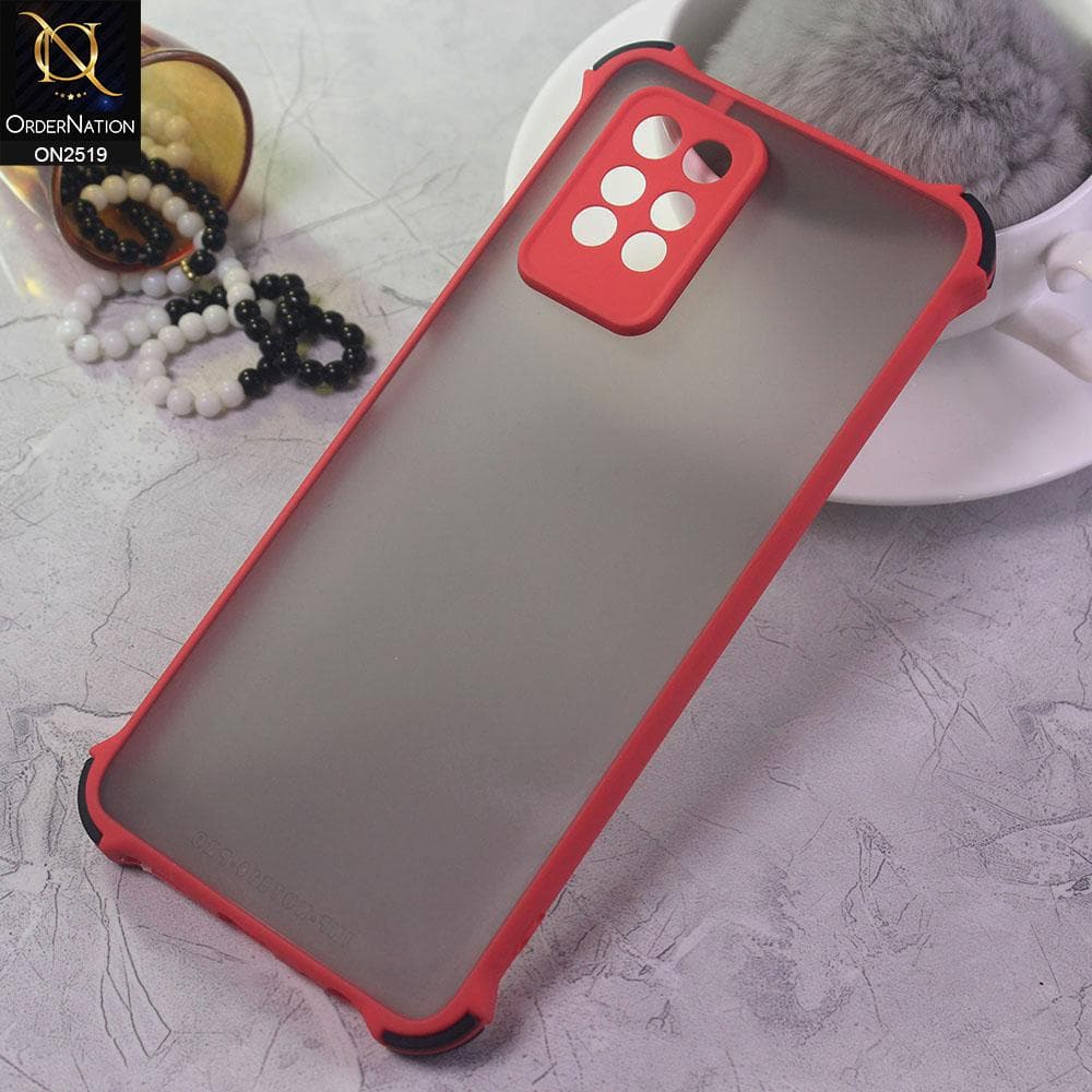 Infinix Note 10 Pro Cover - Red - Translucent Matte Shockproof Full Camera Protection Case