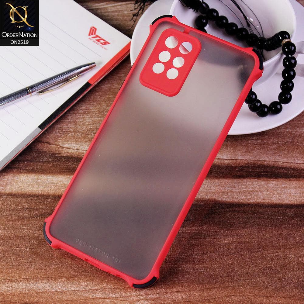 Infinix Note 10 Pro Cover - Red - Translucent Matte Shockproof Full Camera Protection Case