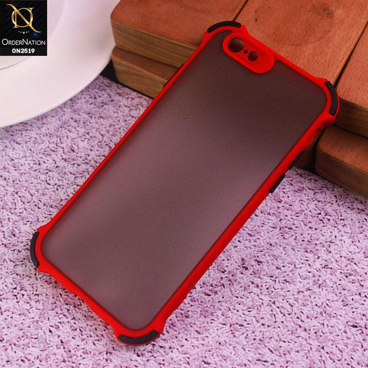 iPhone 6s Plus / 6 Plus Cover - Red - Translucent Matte Shockproof Full Camera Protection Case