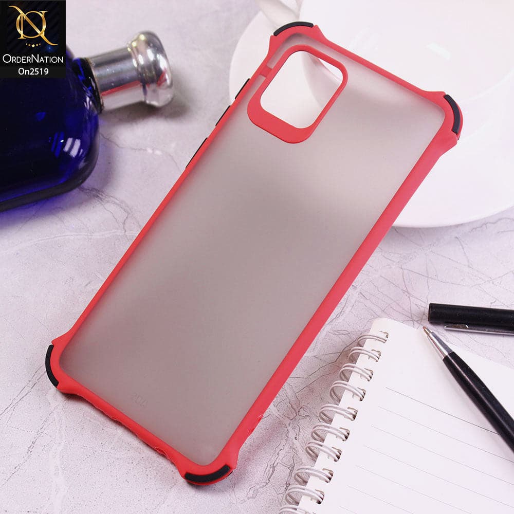 Samsung Galaxy Note 10 Lite - Red - Translucent Matte Shockproof Full Camera Protection Case - SPen Hole Not Available